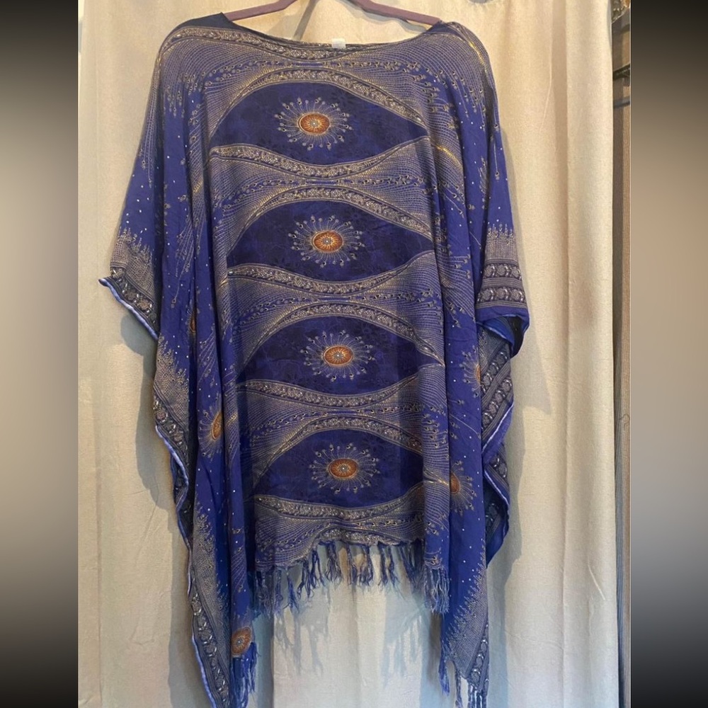 Blue Shawl Dress